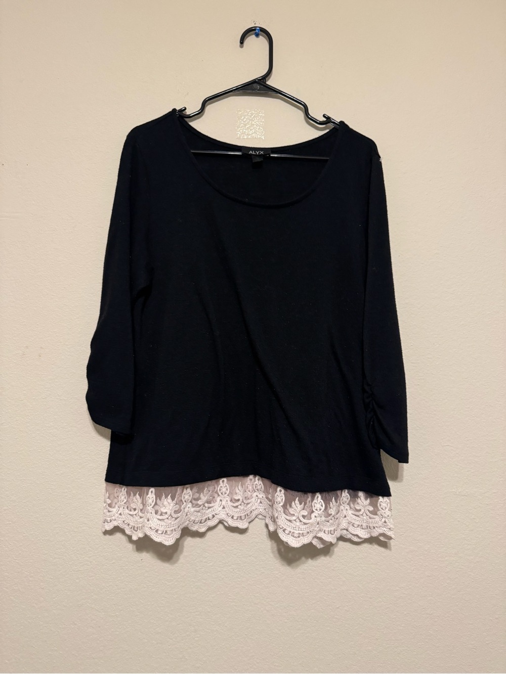 ALYX Black Tunic with Cream Lace Hem